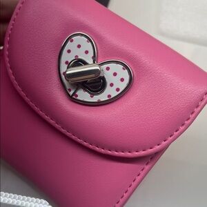 Madden Girl Pink Heart Turn Lock Wallet